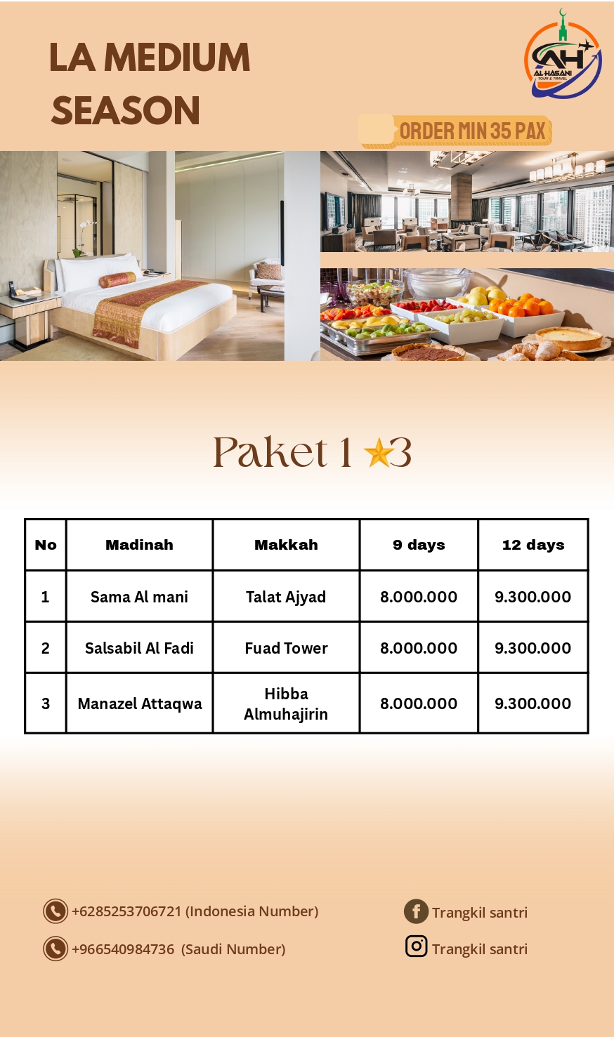 Paket Umroh Paket Umrah Spesial Bintang 3 (12 Hari) - Salsabil Al Fadi & Fuad Tower
